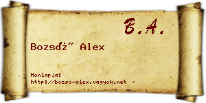 Bozsó Alex névjegykártya