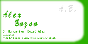 alex bozso business card