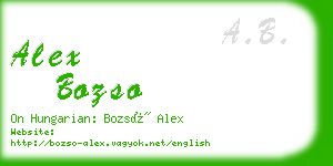 alex bozso business card